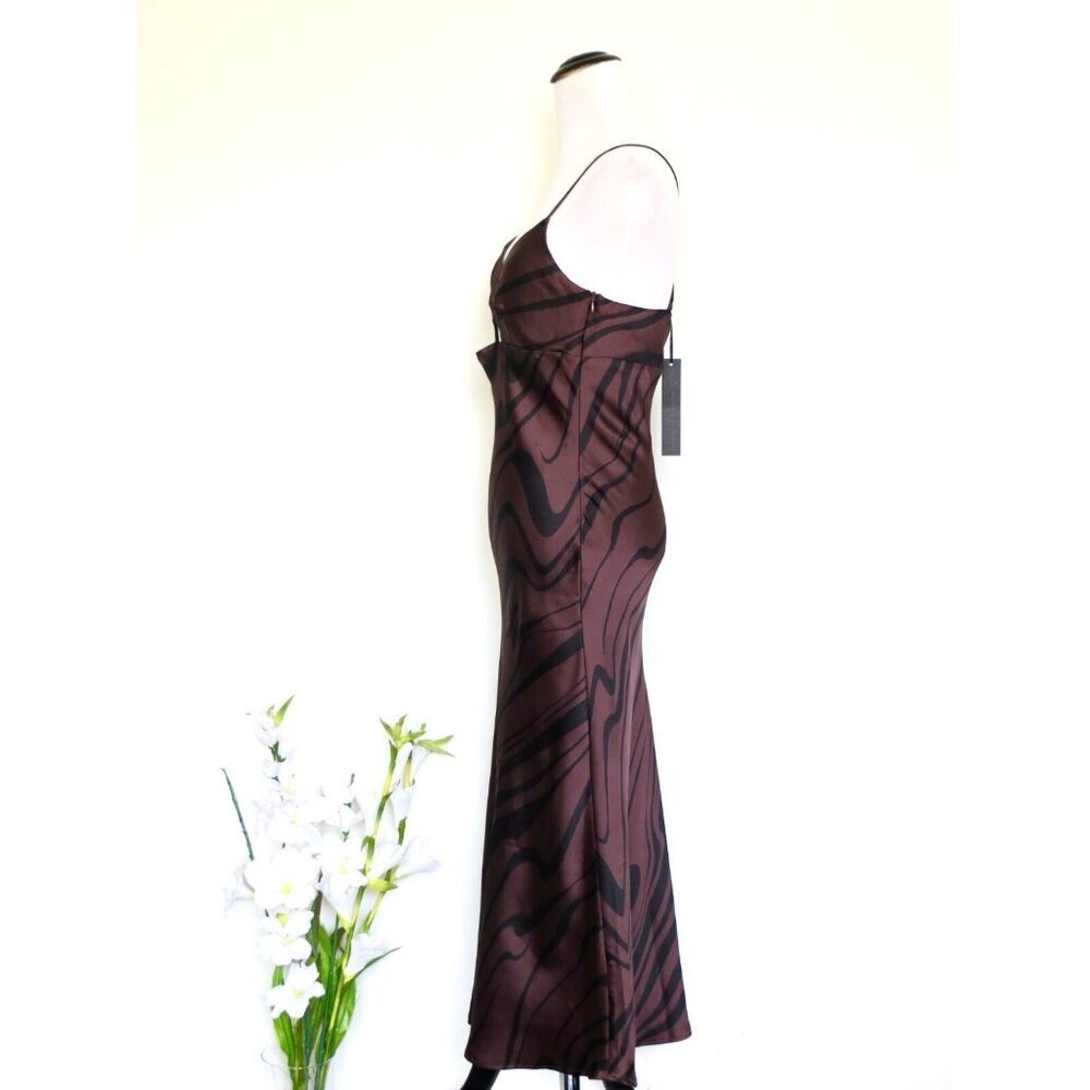 House of Harlow 1960 Brown and Black Midi Slip Dress - Picture 3 of 7